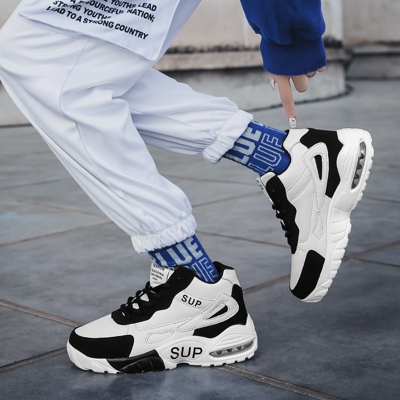 【 Ready Stock 】 SUPREME 100% air cushion Men Women High-top Sneakers SUP fashion outdoor running shoes Basketball shoes