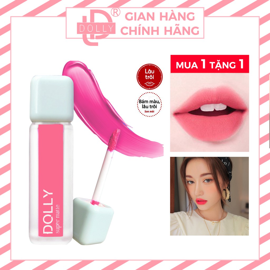 Son kem lì Màu "HỒNG DOLY" DOLLY SUPER MATTE chính hãng không chì, MUA 1 TẶNG 1