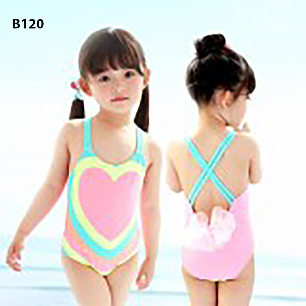 ĐỒ BƠI TRẺ EM ĐỒ BƠI CHO BÉ GÁI SET TRÁI TIM CHO BÉ GÁI TỪ 2-6 TUỔI