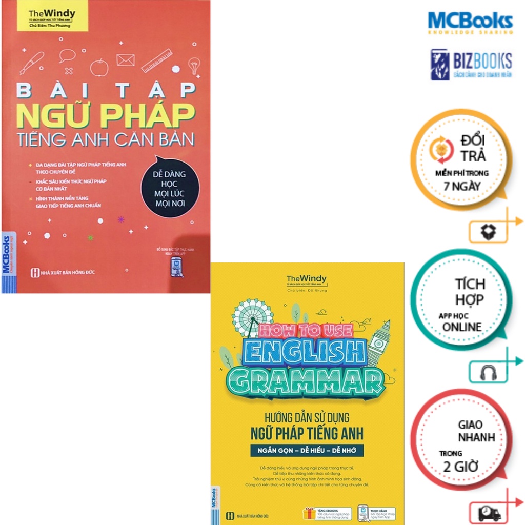 Sách - Combo Hướng dẫn sử dụng ngữ pháp tiếng Anh + Bài Tập Ngữ Pháp Tiếng Anh Căn Bản Mcbooks