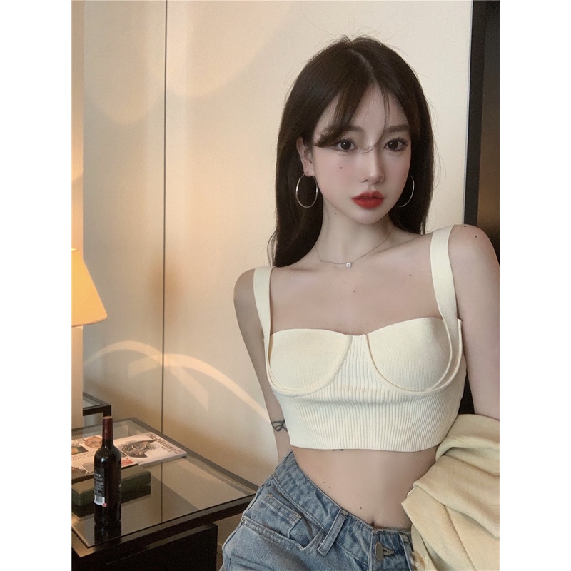 QADCOL  Áo Ống Kiểu Dáng Đơn Giản Quyến Rũ Phong Cách Âu Mỹ