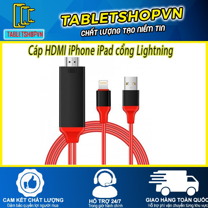 HDMI cổng Lightning cho Iphone/Ipad - đỏ