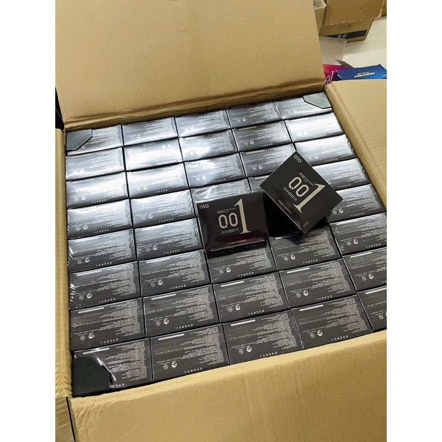 Bao cao su siêu mỏng 001 OlO nhiều gel bôi trơn bcs chống xuất tinh sớm Feeling Utrathin hộp 10 cái