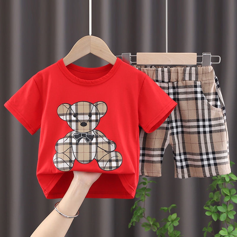 Bộ Quần Áo Trẻ Em Mặc Hè Thoáng Mát, Quần Áo Gấu BB Coton Dành Cho Bé