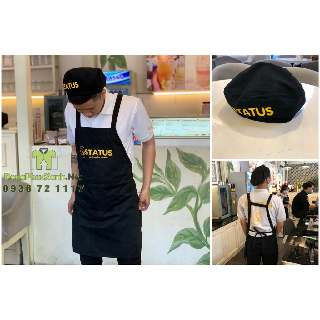 Tạp dề in logo theo yêu cầu May tạp dề đồng phục đẹp