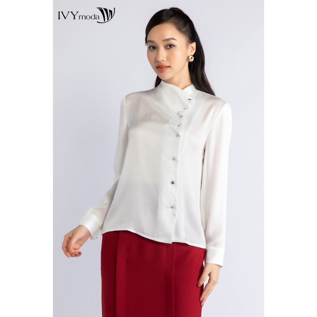 Áo sơ mi nữ khuy cách điệu IVY moda MS 17M7036