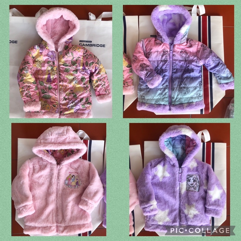Áo khoác bé gái DN 2-5 tuổi  Áo mặc 2 mặt lớp gió lớp lông xuất dư 1221