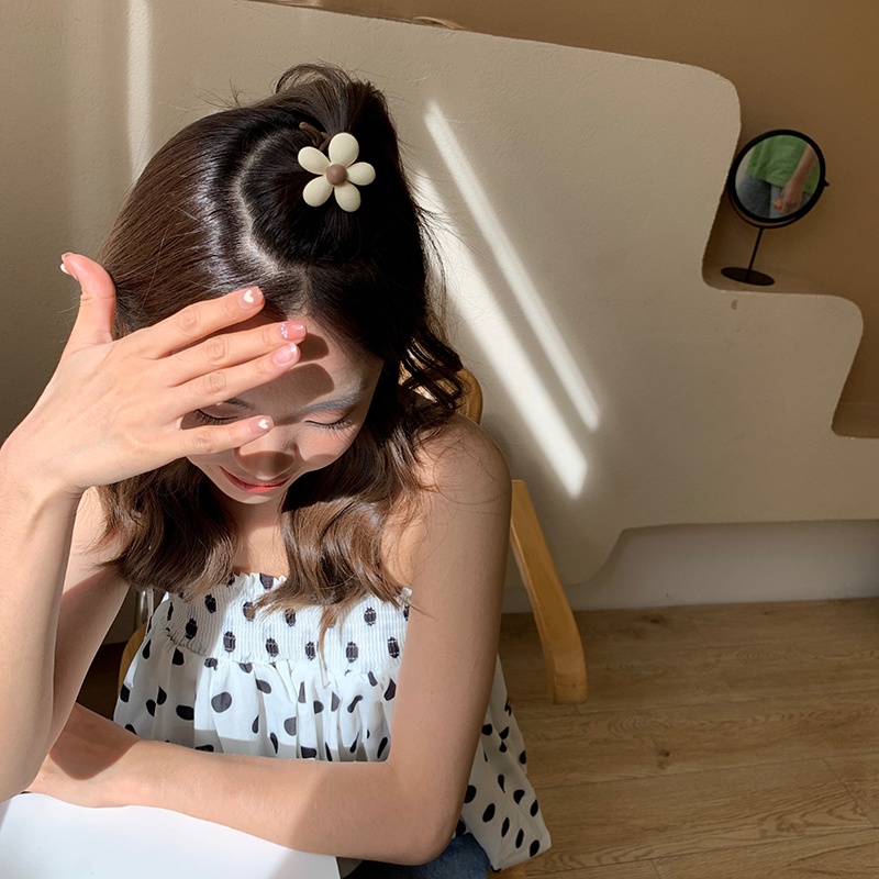 Dây buộc tóc hình gấu / hoa nhỏ màu cà phê thời trang dễ thương