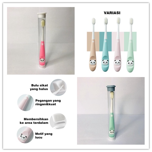 Bàn Chải Đánh Răng Bằng Silicon Mềm Kháng Khuẩn Hình Gấu Trúc Dễ Thương Cho Bé