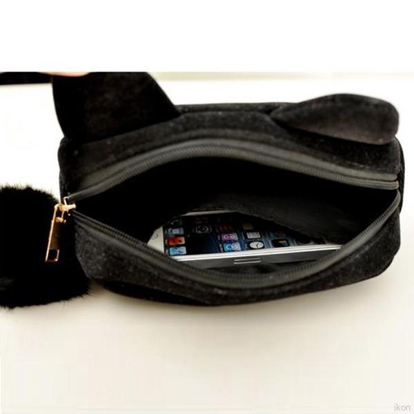 Túi đựng đồ trang điểm họa tiết con mèo tiện lợi