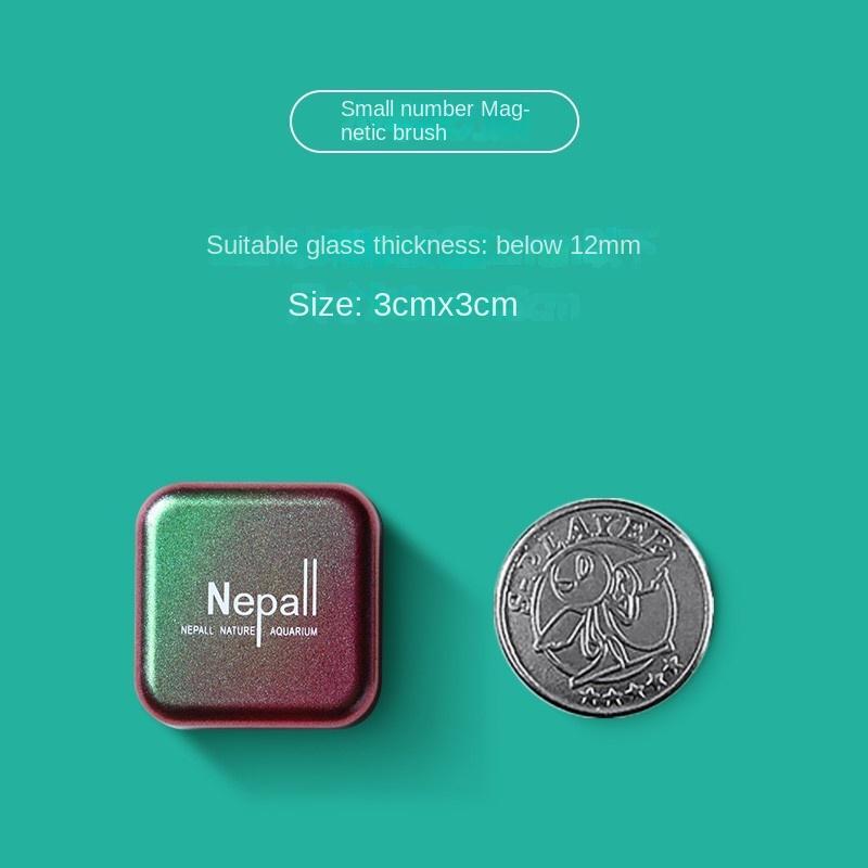 Bàn Chải Hai Mặt Từ Tính Không Cần Tẩy Rửa Khử Trùng Và Loại Bỏ Tảo Xi Lanh mini Dụng Cụ Vệ Sinh Kính Bể Cá