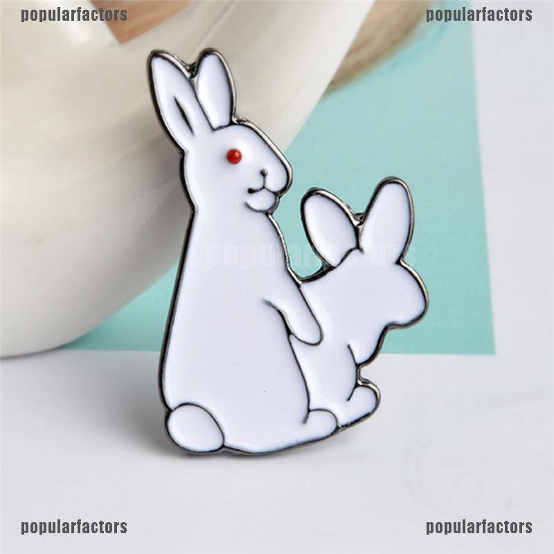 Ghim Cài Áo Hình Hai Chú Thỏ Trắng Dễ Thương