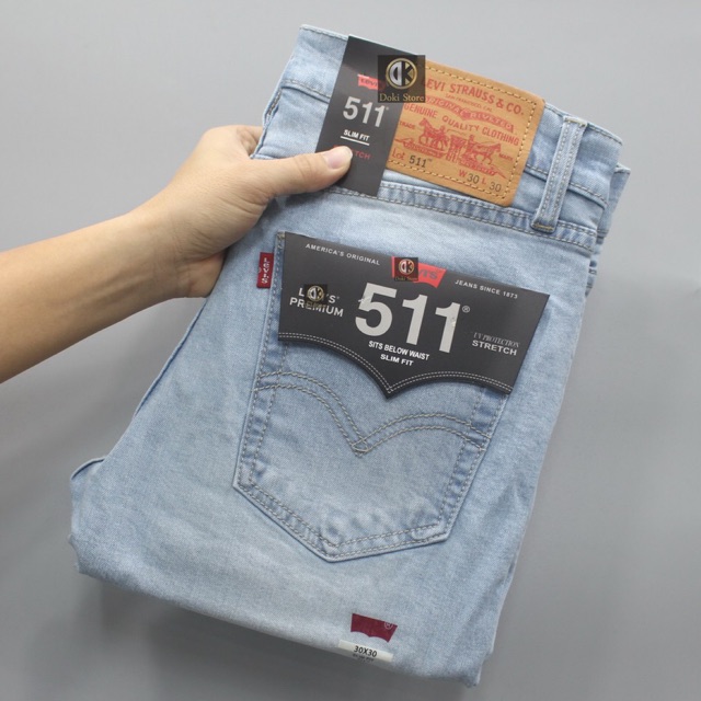 Quần Jean Nam Cao Cấp Xanh Denim, Quần bò nam dáng ôm vừa vải co giãn DOKI XN-01