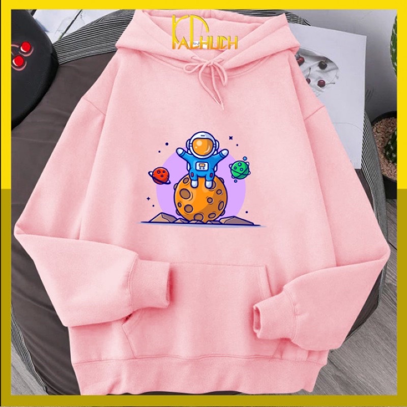 Áo hoodie unisex in phi hành gia Ms03,size từ 40-70kg vải nỉ mềm mịn thích hợp mặc áo cặp nam nữ