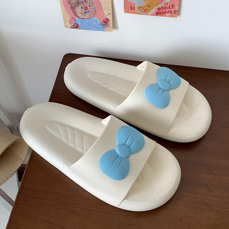 Dép Đi Trong Nhà Tắm Chống Trượt Đính Nơ To Phong Cách Mới Cho Bé Gái