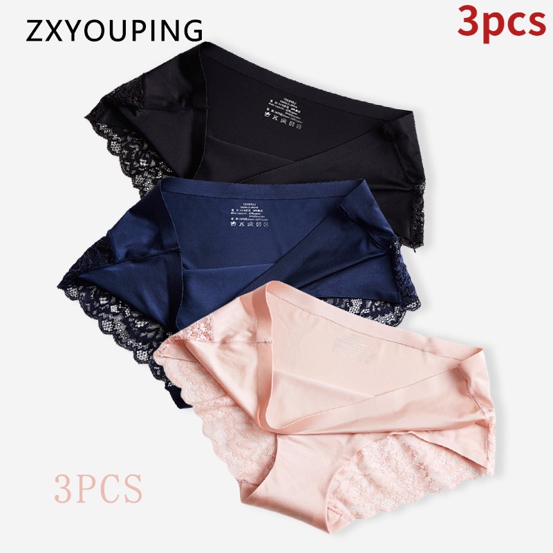 AOFEIQIKE Bộ 3 Quần Lót Nữ Không Đường May Màu Sắc