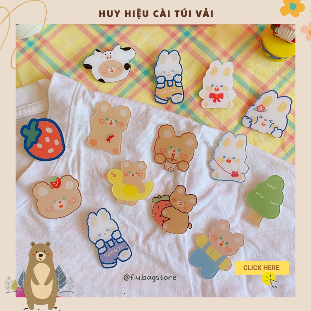 Huy Hiệu Ghim Cài Túi Vải, Áo, Balo Màu Sắc Đẹp Rõ Nét Có Màng Bảo Vệ Chống Trầy Fiu.bagstore