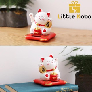 Mèo thần tài vẫy tay năng lượng mặt trời không dùng pin, may mắn tài lộc, tránh ma quỷ