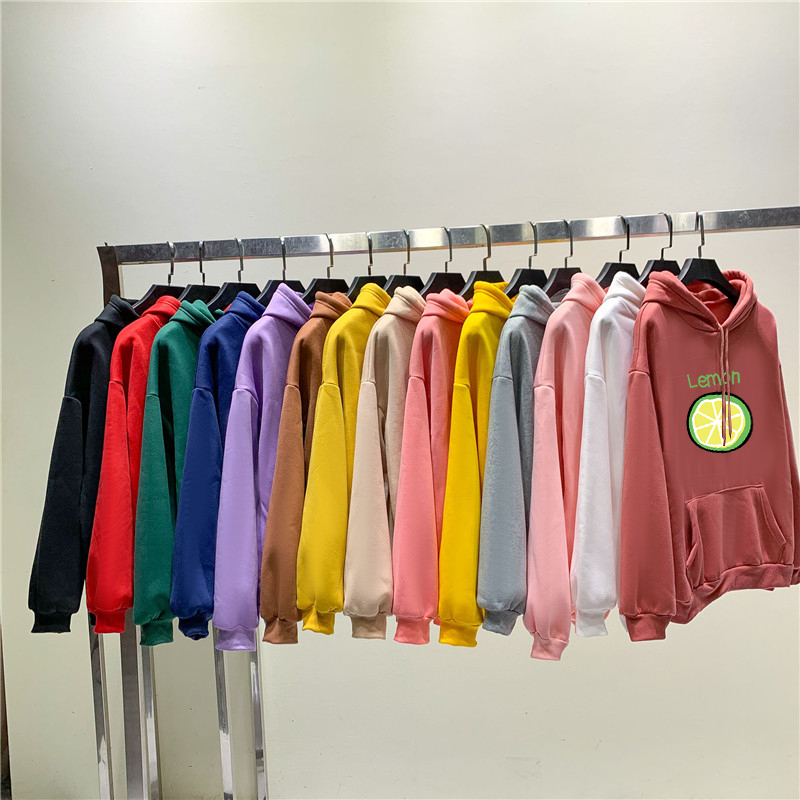 Áo Khoác Hoodie Tay Dài Dáng Rộng Lót Nhung Dày Thời Trang Thu Đông Cho Cặp Đôi | BigBuy360 - bigbuy360.vn