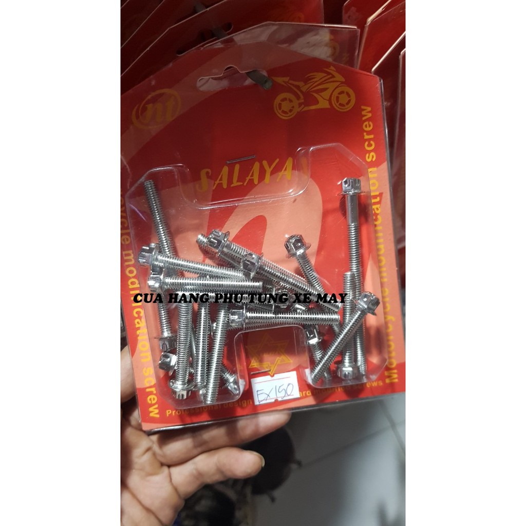 Bộ ốc lốc máy Exciter 150 hàng Salaya (21 con)