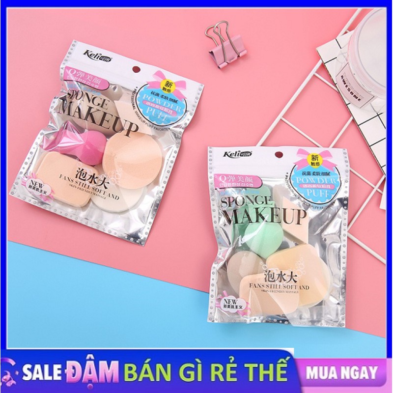 Bộ 6 Bông Mút Trang Điểm Keli Sponge Make Up