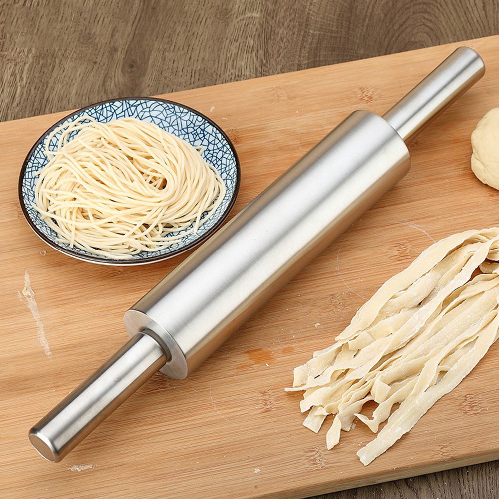 INSTORE Noodles Pizza Stainless Steel Pie Non-stick Rolling Pin