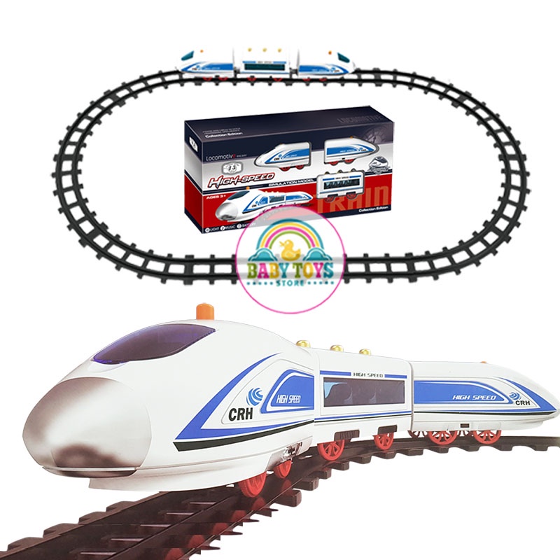 Tàu Cao Tốc Đường Ray 3 Toa, Mô Phỏng Đèn Flash, Âm Thanh Theo Tàu Công Nghệ Maglev Của Nhật Bản