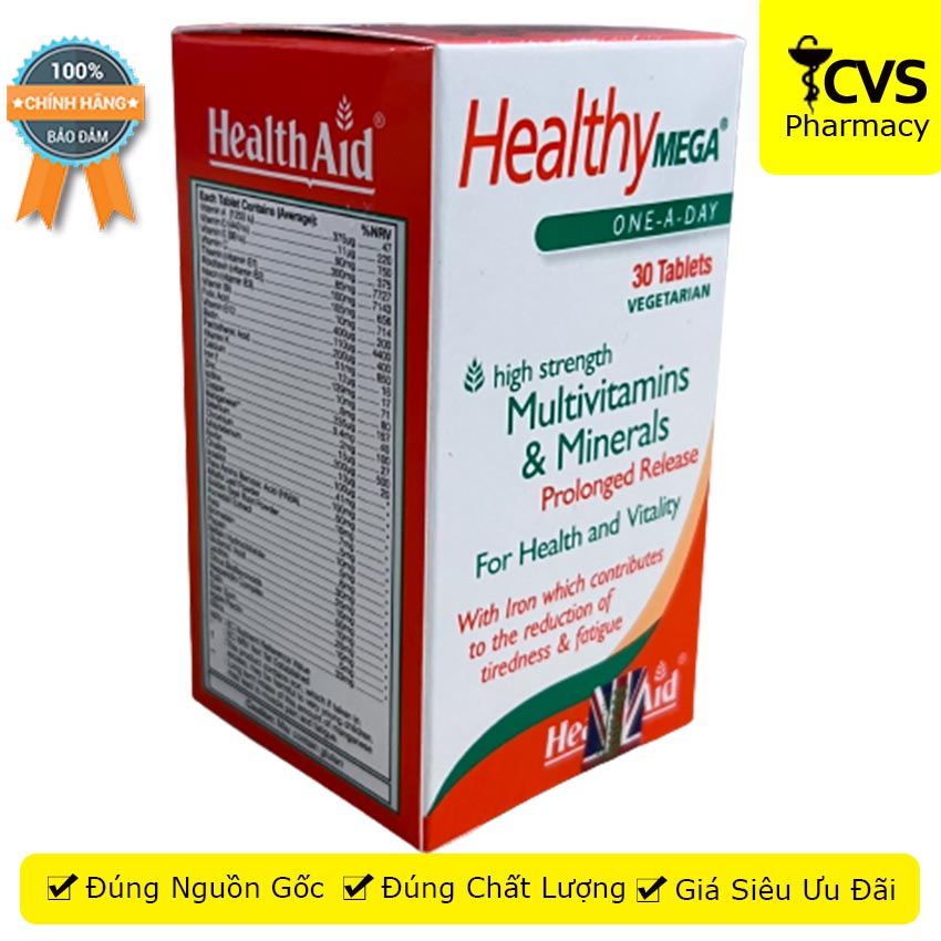 HealthAid Healthy Mega giúp bồi bổ và tăng cường sức khỏe 30 viên , Cvspharmacy