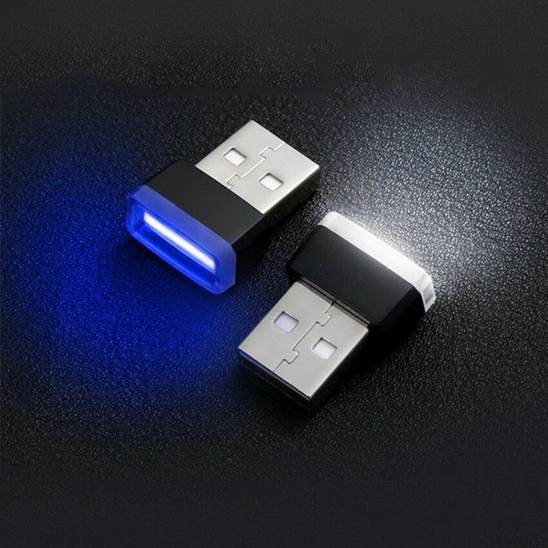 Đèn LED USB kích thước nhỏ màu neon gắn bên trong nội thất xe hơi