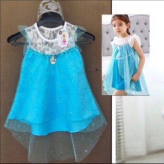 Đầm elsa ren bé gái 4 tuổi 17kg