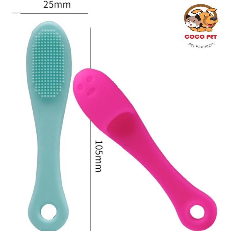 Bàn Chải Đánh Răng Cho Chó Mèo Bằng Silicon Đeo Tay, Loại Bỏ Vết Ố Răng Không Làm Tổn Thương Nướu Răng