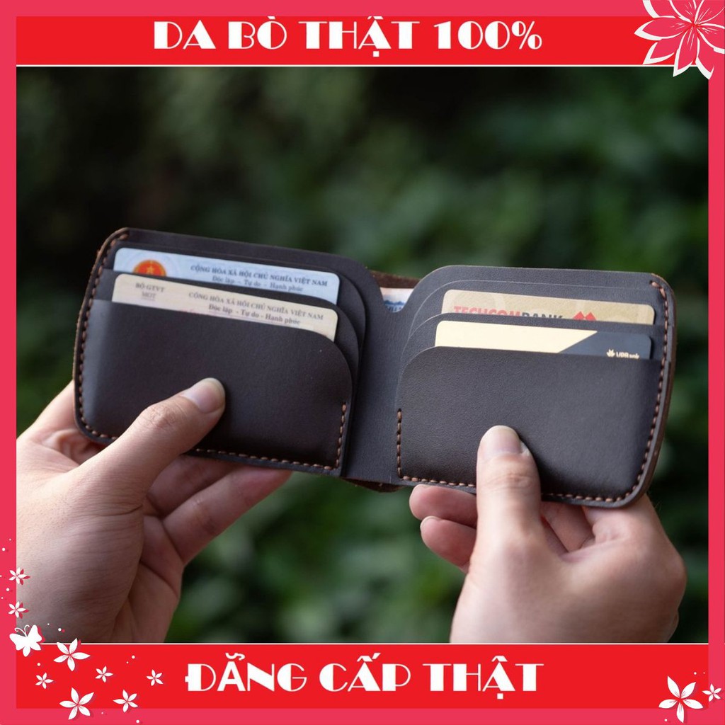 Ví Nam Da Bò Thật Đẹp Kiểu Ngang Đứng Đắng | Bóp Nam Da Bò Đựng Tiền, Thẻ Minni Phối Thắt Lưng - VW01