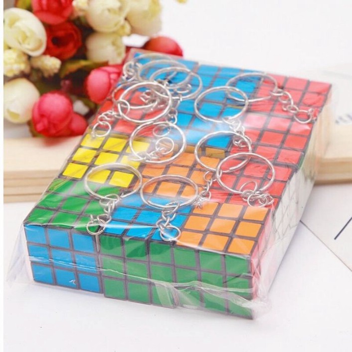 (Giá Rẻ) Khối Rubik 3x3 Mini Đồ Chơi Phát Triển Trí Tuệ Cho Bé Có Móc Khóa Bình Dương