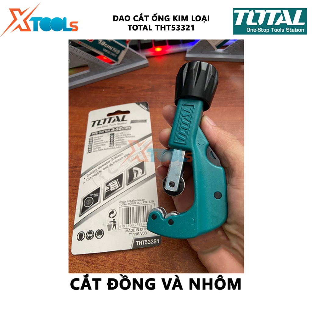 Dao cắt ống đồng và nhôm Total THT53321| dụng cụ cắt ống 178mm hợp kim cao cấp chống rỉ sét lưỡi dao sắc bén, độ dài cắt