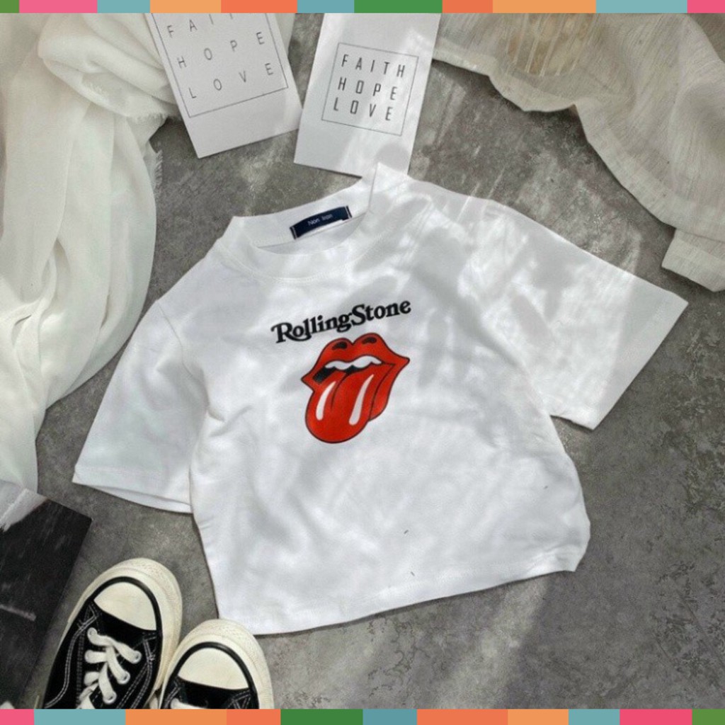 Áo Croptop Nữ Cộc Tay In Họa Tiết Cờ 3 Màu Siêu Xinh | BigBuy360 - bigbuy360.vn