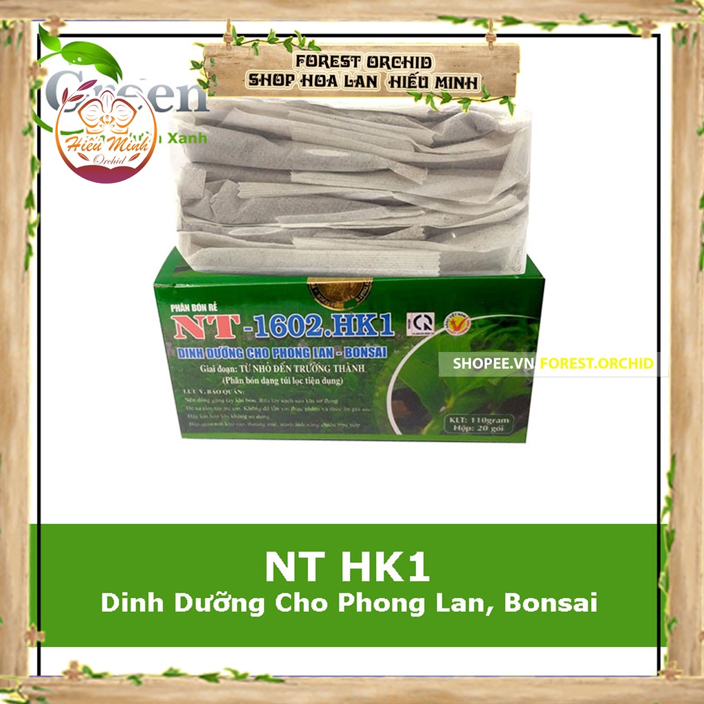 NT 1602 - HK1 Phân tan chậm túi lọc, dinh dưỡng cho Hoa Phong Lan, Bonsai sử dụng giai đoạn từ lúc bé tới trưởng thành