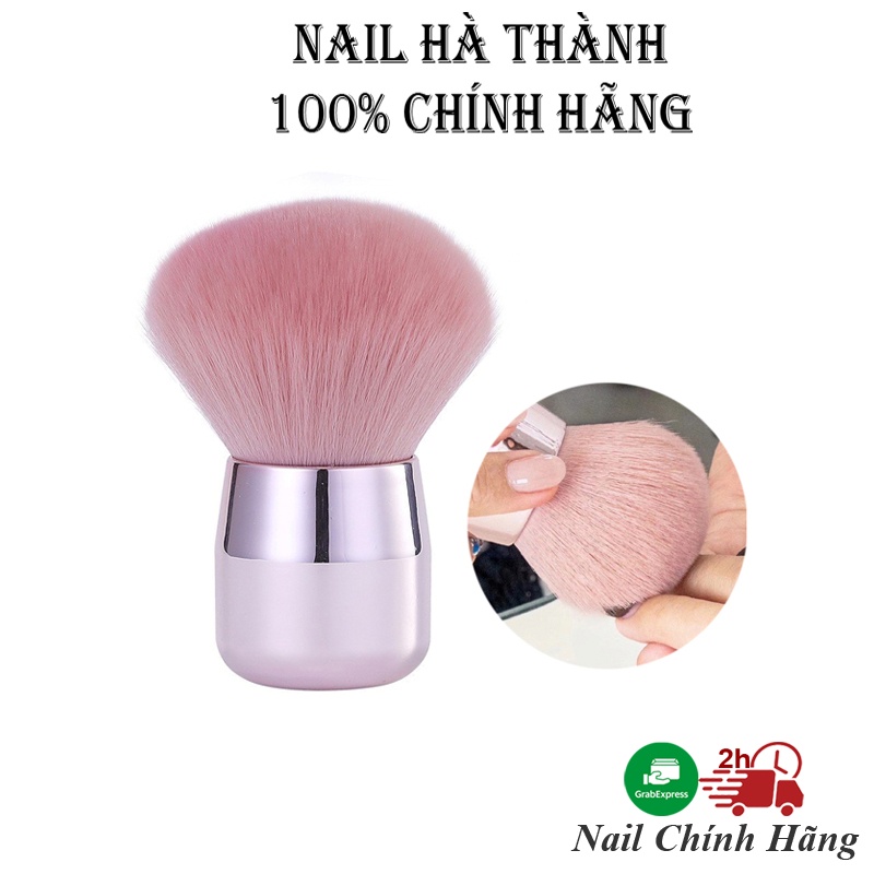 Chổi phủi bụi nail cán ngắn lông mềm hồng cao cấp, dụng cụ làm nail Jeliva Chính Hãng