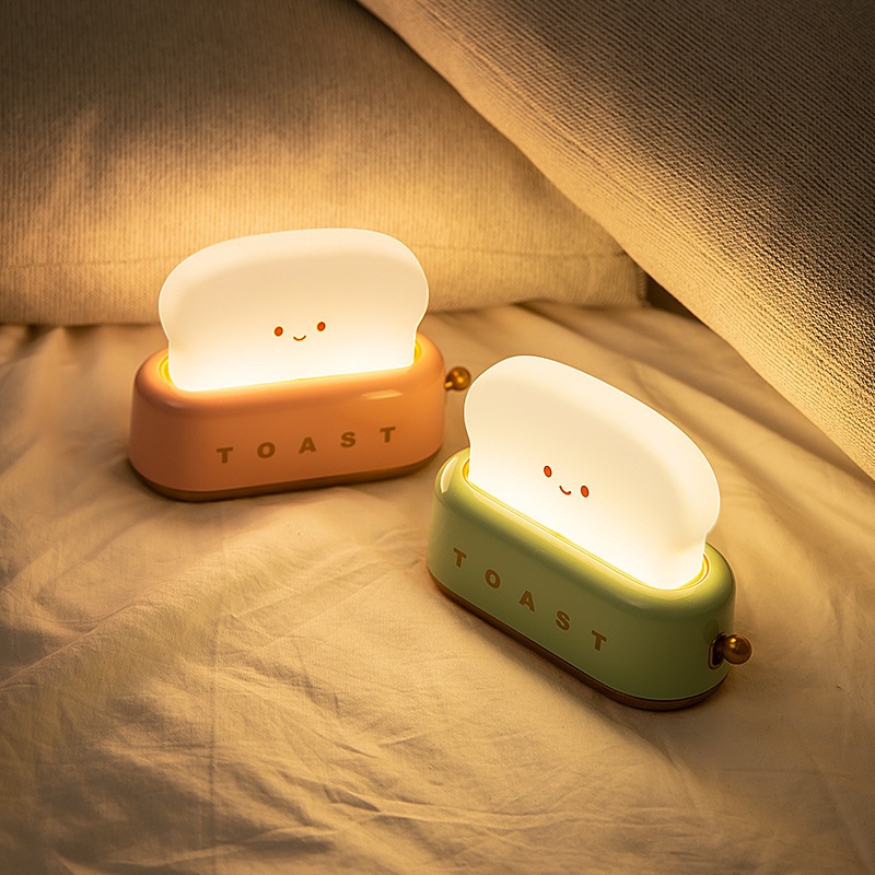 Đèn Ngủ Để Bàn Hình Máy Nướng Bánh Mì TOAST Sạc Tích Điện, Hẹn Giờ Nhiều Chế Độ Sáng | Đèn Led Trang Trí Decor Phòng Ngủ
