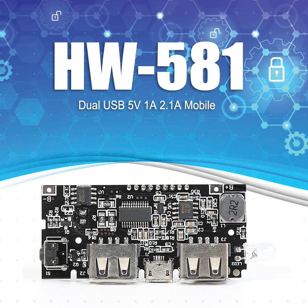 Mô Đun Sạc Pin 18650 Usb Kép 1.13 Dual Usb 5v 1a 2.1a