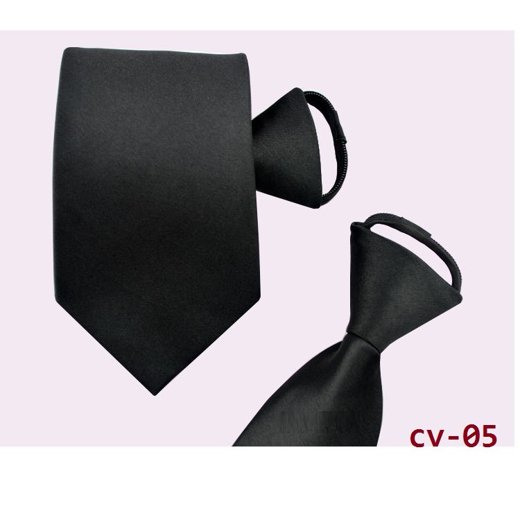 Cà vạt nam thắt sẵn giá rẻ lụa phi bóng bản nhỏ 5cm, Cravat phong cách Hàn Quốc - AdamZone