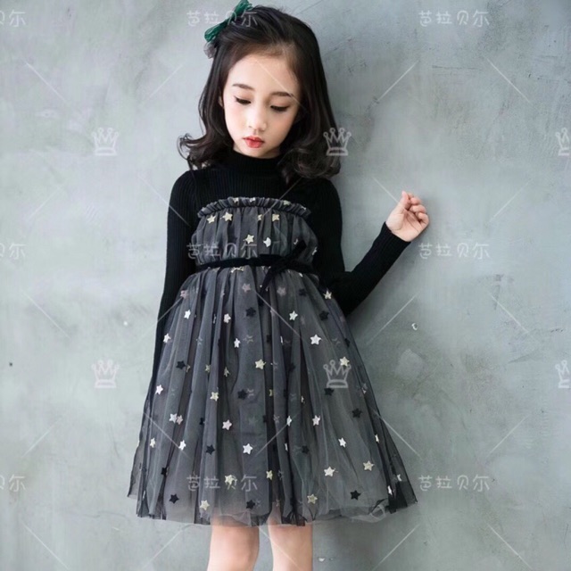 Freeship 99k TQ_Váy len cao cấp cho bé 4-9t