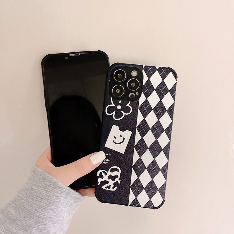 Ốp điện thoại da tpu sọc caro cho iPhone 11 Pro Max X Xr Xs Max 7 8 Plus Se 2020 12 pro max 12 mini 13 pro max 13 mini | BigBuy360 - bigbuy360.vn