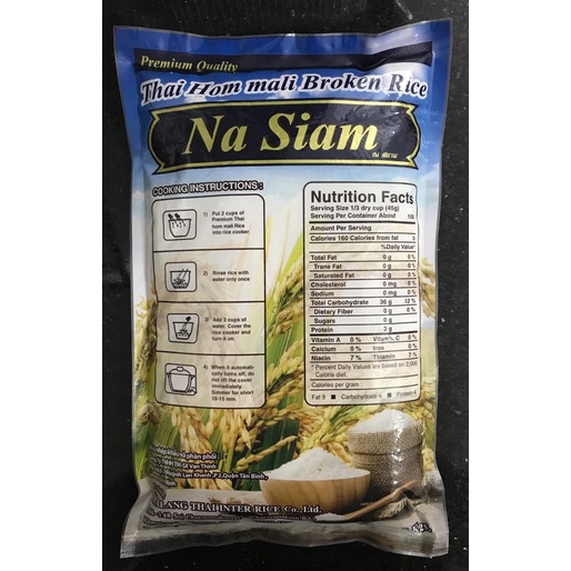 HOM MALI Gạo Tấm Thái Lan 2kg Broken Rice Na Siam
