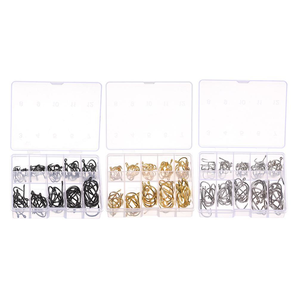 Set 100 Lưỡi Câu Cá Bằng Thép Carbon 10 Kích Cỡ