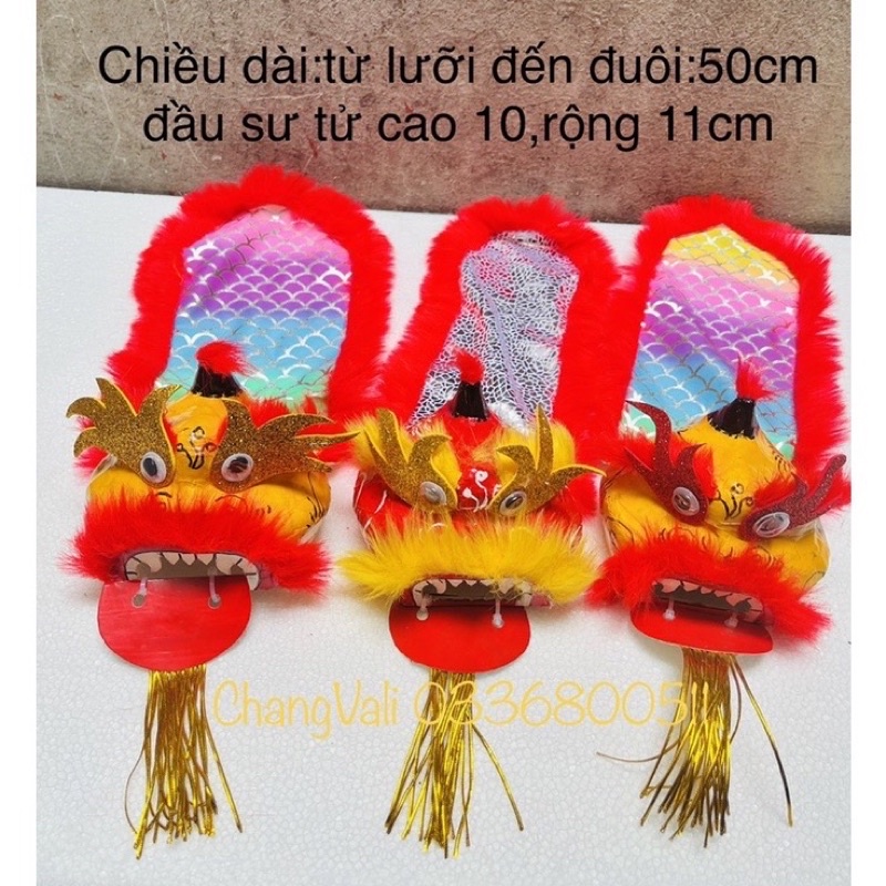 Đầu sư tử nhí kèm đuôi-decor trang trí mâm cỗ Trung Thu