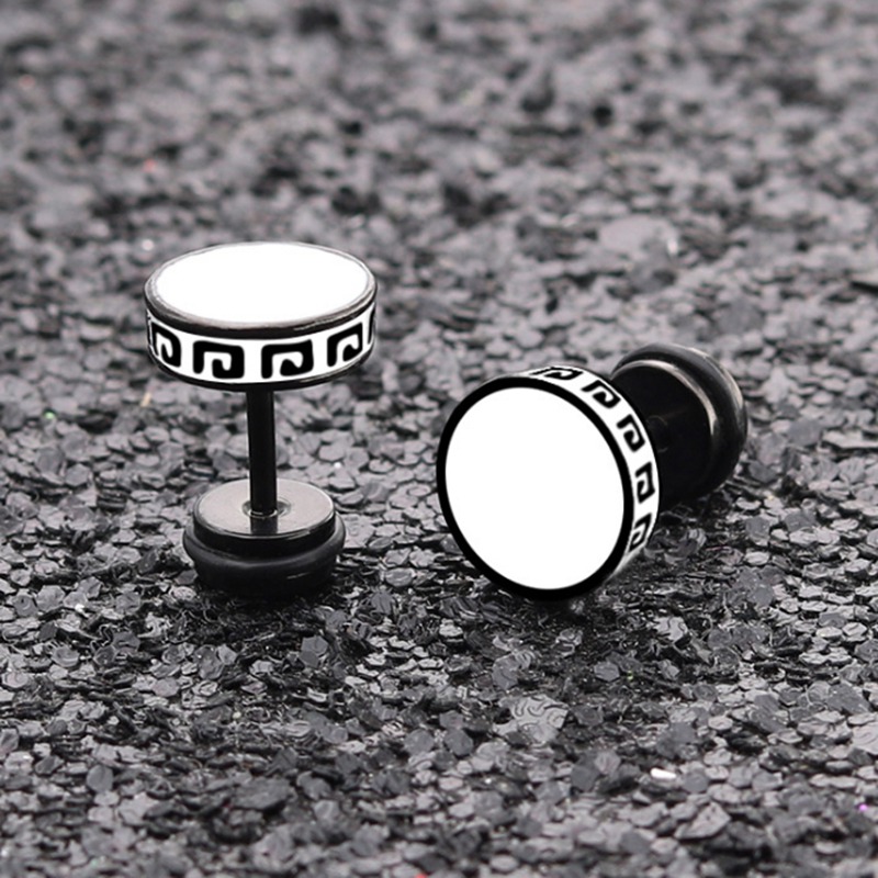 Khuyên Tai Titanium Mạ Vàng Phong Cách Punk Cá Tính Cho Nam