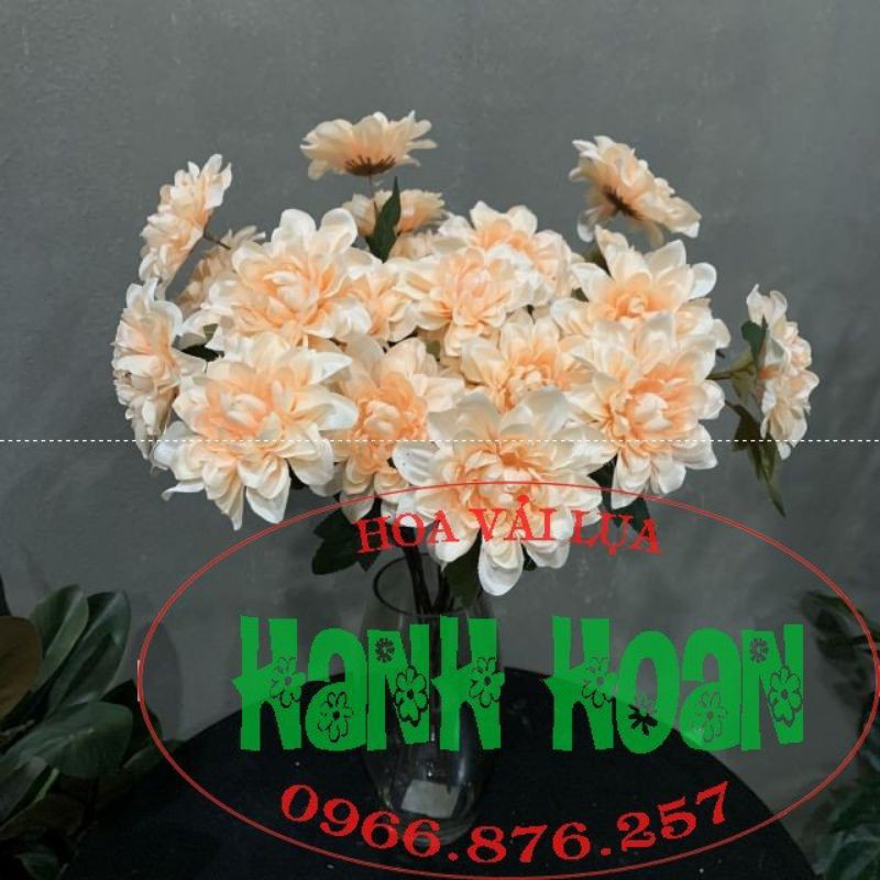 Hoa Thược Dược cành 4 bông - Hoa lụa cao cấp