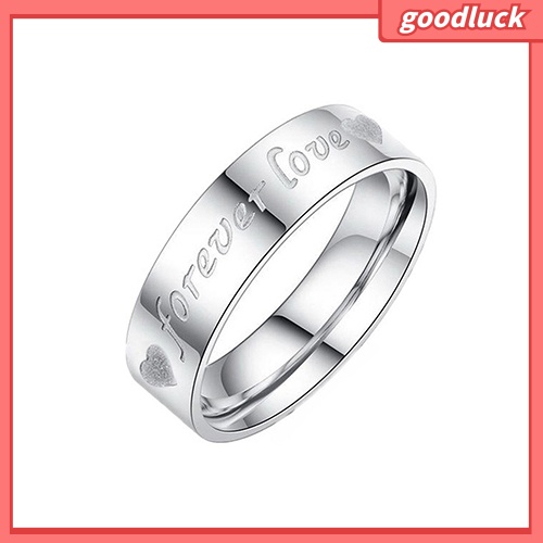 Nhẫn đôi họa tiết chữ Forever Love thời trang cho nam nữ