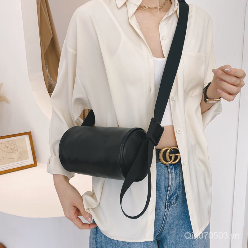 Túi Đeo Chéo Vai Hình Trụ Phong Cách Retro Thời Trang Năm Mới Cho Nam Và Nữ