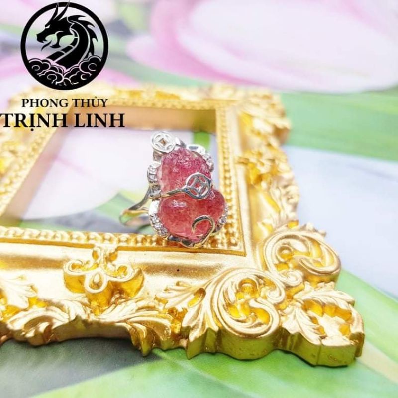 NHẪN BẠC HỒ LY - TỲ HƯU HỒNG DÂU TÂY